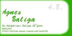 agnes baliga business card